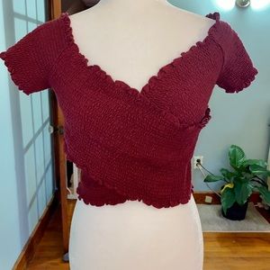 Burgundy Hollister Crop Top